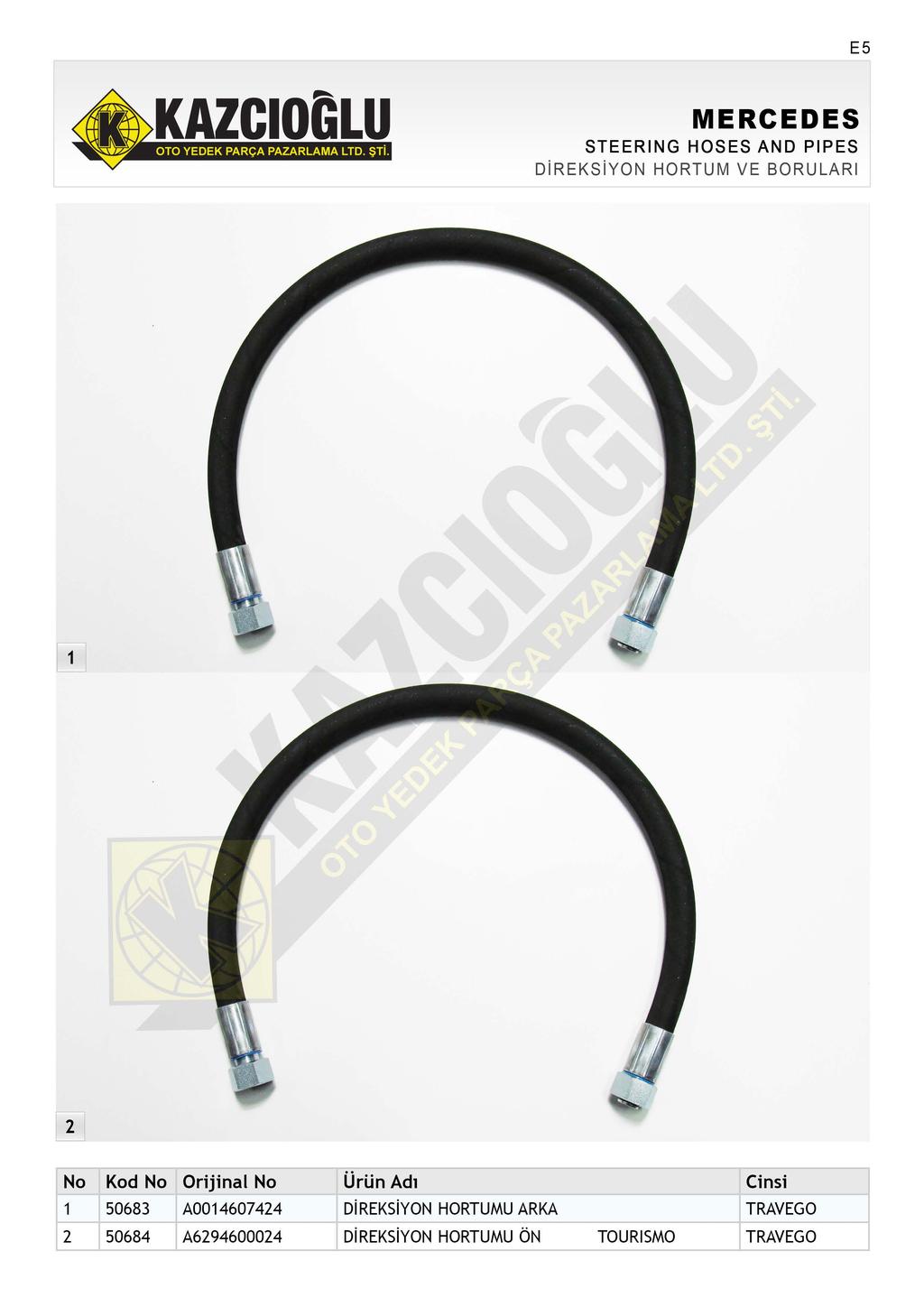 ES STEERING HOSES AND PIPES DİREKSİYON HORTUM VE BORULAR!