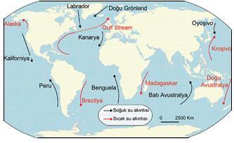 Şekil Akıntıların Oluşum Mekanizması Rüzgârın en fazla etkilediği akıntılardan olan Labrador ve Gulf Stream kara, deniz ve okyanus yaşamı için önemlidir.