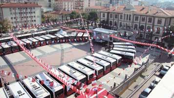20 Kasım Cuma günü Manisa Cumhuriyet Meydanı nda gerçekleştirilen törenle birlikte Manisa Büyükşehir Belediyesi ne teslim edilen araçlar, Manisa genelinde şehiriçi toplu taşımacılıkta kullanılmaya