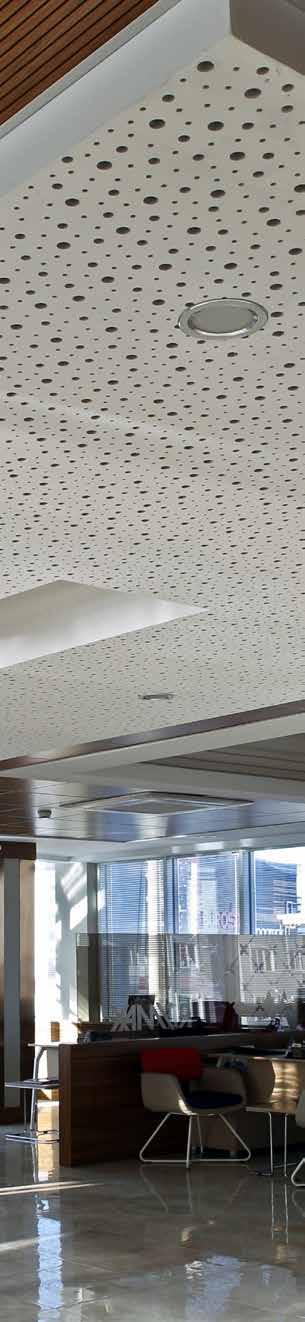 BÖLÜM / SECTION 03 AKUSTİK PANEL SİSTEM Sepia Ahşap Asma Tavan ve Duvar Sistemleri I Sepia Wooden Ceiling and Wall Cladding Systems ACOUSTIC PANEL SYSTEM Standart tavan sistemlerine entegre