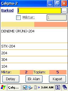 Ürün listesinden uygun ürün seçildikten sonra Seç düğmesi tıklanmalıdır. Seç düğmesi tıklandıktan sonra seçilen ürünün barkodu veri kutucuğu ekranına aktarılır.