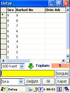 Aşağıda örnek bir işlem dosyasının detay penceresi görülmektedir.