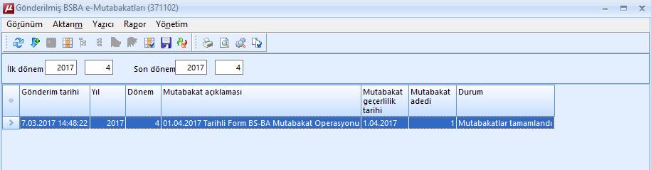 Gönderilmiş e-mutabakatlar ; Bu gönderim işleminden sonra e-mutabakat durumlarını, e-posta detaylarını kontrol edebilmek için gönderilmiş e-mutabakatlar menüsünü kullanabilirsiniz.