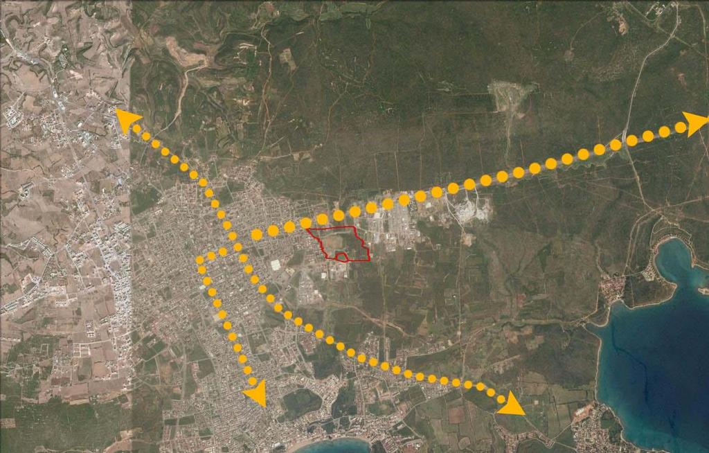 HARİTA 3:PLANLAMA ALANININ KENT İÇİNDEKİ YERİ ve İŞLEVİ Söz konusu parseller, Didim ilçe merkezinden 1,5 km uzaklıkta olup,