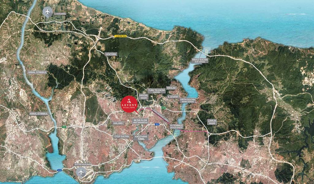 şehrin kalbi burada atıyor 5. Levent Güzeltepe eşsiz ulaşım imkanları ile şehrin merkezini ayağınıza getiriyor. Hem Levent ve Maslak a sadece 7 km.