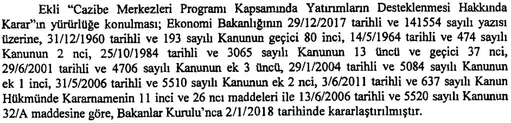 Karar Sayısı : 2018/11201 Recep Tayyip ERDOĞAN CUMHURBAŞKANI Binali YILDIRIM Başbakan B. BOZDAĞ M. ŞİMŞEK F. IŞIK R.