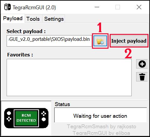 Payload sekmesine geri dönün ve Switch'inizi (RCM halinde olmalı) bilgisyarınıza USB-C kablosuyla bağlayın.
