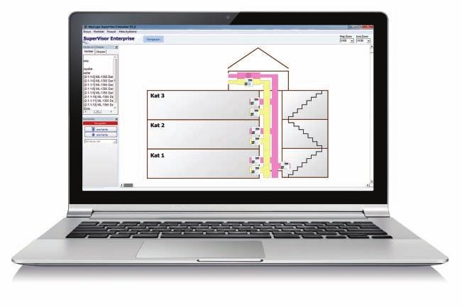 25 Supervisor Enterprise Grafiksel İzleme ve Yönetim Yazılımı Supervisor Enterprise; akıllı adresli yangın algılama sistemlerindeki yangın, hata olaylarının aynı zamanda damper kontrol panellerinin