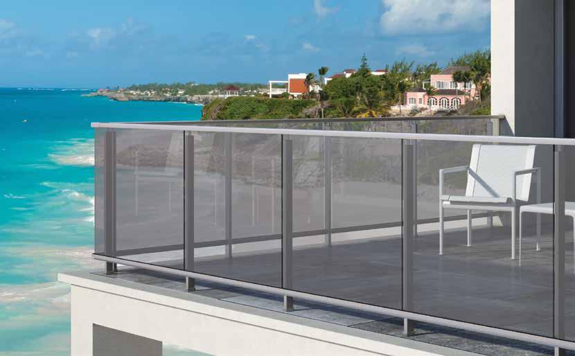 SQUARE SL14 Glass Model Railing Camlı Model The Profiles and Accessories Shown in the System / Sistemde Gösterilen