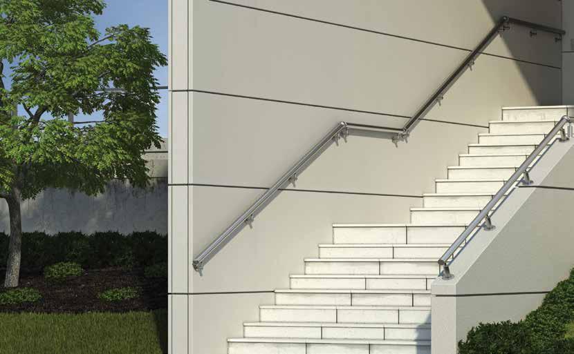 ROUND RL16 Wall Handrail Model Duvar Dibi Bağlantılı Model Profile and Accessory Alternatives / Sistem