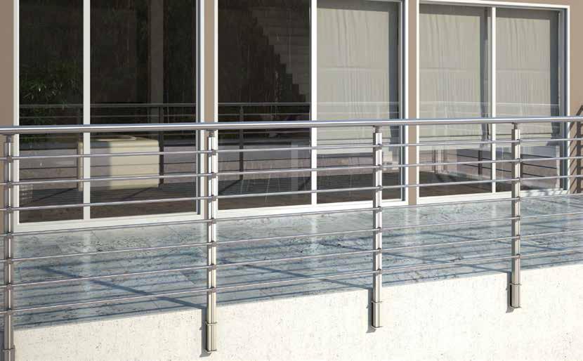 CL12 Side Mount Railing Dıştan Betona Bağlantılı The Profiles and Accessories Shown in the System / Sistemde Gösterilen Profil ve