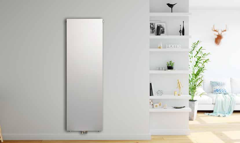 TermoDesign Dikey Test Basıncı 13 bar 10 bar 95 C Boya Rengi RAL 9016 4x1/2 n 2x3/4 n Genel Özellikler Minimalist görünümlü, çizgisiz ön yüzeye sahip dikey panel