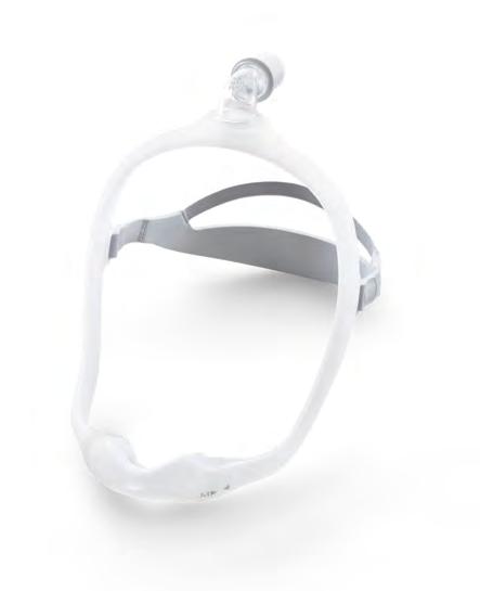 EE dirseği baş üstü bağlantısı 1116748 İnce tasarımlı başlık hastanıza hareket özgürlüğü sağlar Başlık Burun altı Esnek yumuşak çerçeve hastanın yüzüne yumuşak bir dokunuş hissi verir DreamWear Sanki