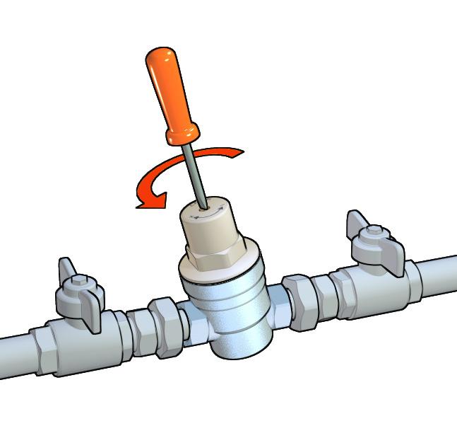Kurulum. asınç düşürücüyü monte etmeden önce sistemi temizlemek ve borularda kalan havayı atmak için tüm muslukları açınız.