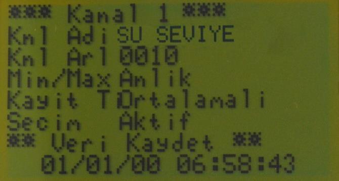 1.4. Kanal İsmi ve Aralığı Ana Menüde 3. Sırada bulunan Kanal İsmi ve Aralığı menüsünde (Şekil-13), dataloggera bağlanan kanalların isimleri, kayıt aralığı, kayıt tipi, max.