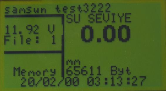 1. MENÜLER Data Logger ın LCD ekranı tam kapalı iken yukarı yön tuşuna basıldığında anlık değerleri ekranda gözükür (Şekil-2).