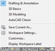 AutoCAD 2014 Kullanımı Workspace Switching AutoCAD kurulduktan sonra program açıldığında Şerit Menü (Ribbon) şeklinde bir ekran gelir.