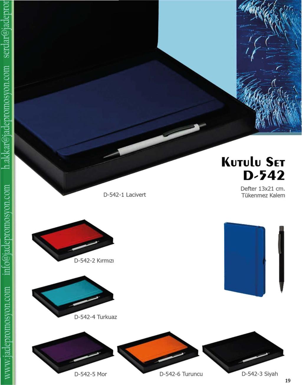 KuTulu SET D--~42 D-542-1 Lacivert Defter 13x21 cm.