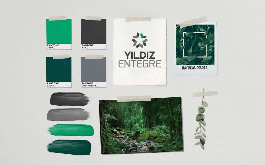 48 49 LOGO ANA RENK SİSTEMİ Açıklama : Ana Renk Sistemi YILDIZ ENTEGRE Logosunun 4 adet kurumsal rengi vardır Koyu Yeşil, Yeşil, Koyu Gri ve Gri dir.