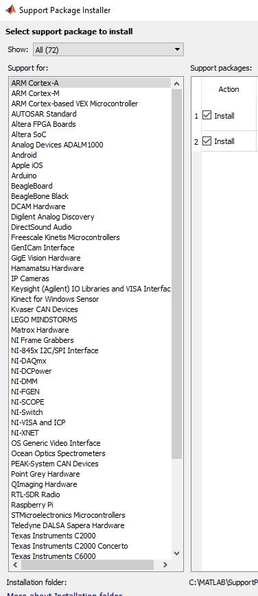 MATLAB ürün ailesi (Donanım Destek Paketleri) Raspberry Pi Arduino Kinect for Windows Sensor ARM Cortex-A ARM Cortex-M ARM Cortex-based VEX Microcontroller ALTTOSAR Standard Altera FPGA Boards