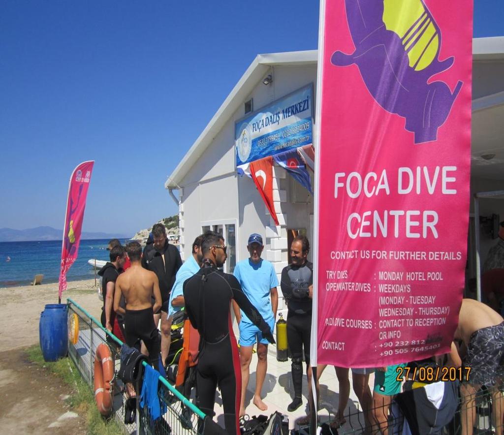 FOÇA DA DALIŞ TURİZMİ Foça daki tek dalış okulu; 2010 yılında faaliyete geçen Foça Dalış Merkezi dir.