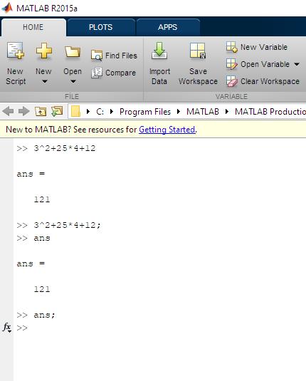 Command Window: MATLAB ile iletişimin kurulduğu bölümdür. >> (prompt) işaretinde sonra istenen komutlar yazılır.