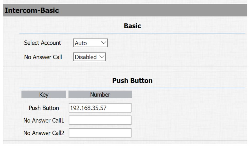 3.4. Arama Ayarları Arama ayarlarına erişmek için web arayüzünden Intercom- Basic kısmına giriniz. 3.4.1.