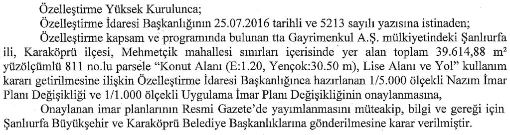 Ankara/Kızılay Depolu Mağaza Satışı  Karar No : 2017/33 Konu : Şanlıurfa ili, Karaköprü