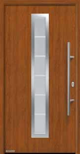 İki renkli ev kapıları ve yan parçalar Oda kapılarıyla uyum içinde ev kapıları Thermo65 ev kapınızı Decograin Golden Oak, Dark Oak veya Titan Metallic CH 703, iç kısmını beyaz oda kapılarınıza optik