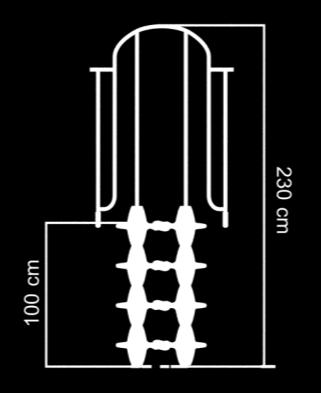 borusu şeklinde tasarlanmış olan bağlantı elemanı vasıtası ile demonte olarak Ø 114