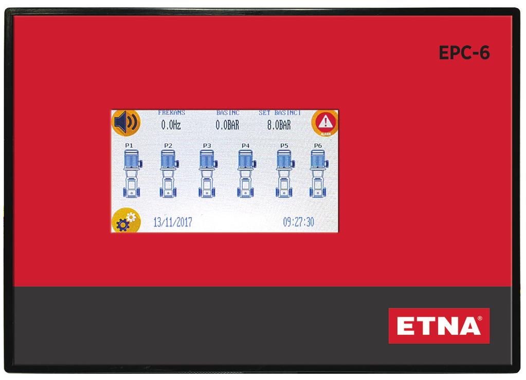 1. Ürün Bilgisi EPLC-6, 4.3 TFT dokunmatik ekrana sahip özel tasarlanmış PLC ve röle modülünden oluşan bir pompa kontrol ünitesidir.