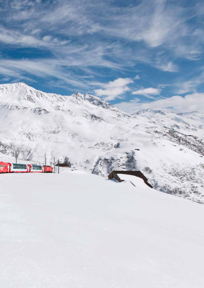 Güzergâh Panoramik seyahat treni Zermatt dan hareket edip, St. Moritz e kadar uzanıyor. Daha sonra da İtalya sınırını geçip Tirano ya kavuşuyor.