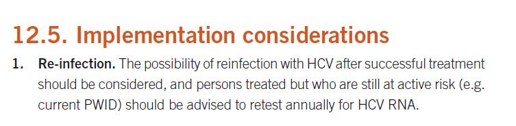 Tedavi sonrası re-infeksiyon (1) Dİİ kullanıcıları gibi HCV için aktif riskin olduğu kişilerde, tedavi