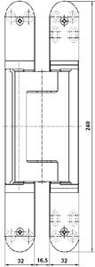 (Kanat/Kasa) 240,0mm / 240,0mm Genişlik (Kanat/Kasa) 32,0mm / 32,0mm Bıçak Çapı 24mm TE6403D-F1 TE6403D-SS Tectus TE-640 3D Menteşe F1-Gümüş Tectus TE-640 3D Menteşe SS-görünümlü Diğer renkler için