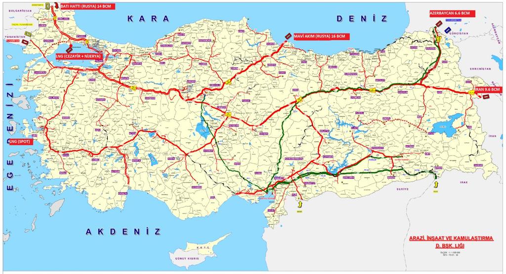 Piyasa Faaliyetleri ve Mevcut Görünüm Türkiye Ulusal İletim Şebekesi Haritası