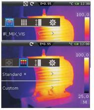 IR_PIPE_VIS ve VIS_PIPE_IR modunda, görüntü borusu konumu için dört seçenek vardır: Topleft, BottomLeft, BottomRight, TopRight.