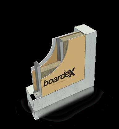 Tek İskeletli Dış Cephe Sistemi Dış cepheden görünüm BoardeX BoardeX DC 100 profili Drillex hard matkap uçlu vida Dübel vida DU profili Ses yalıtım bandı İç