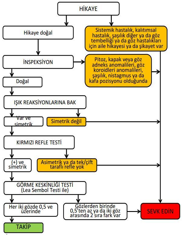 36-48 aylık çocuklara Aile Sağlığı Merkezlerinde (ASM), Aile Hekimi tarasndan kırmızı refle teso yapılır ve Aile sağlığı Elemanlarınca (ASE) Lea Sembol TesO ile ilgili ailelere eğiom verilir ASE