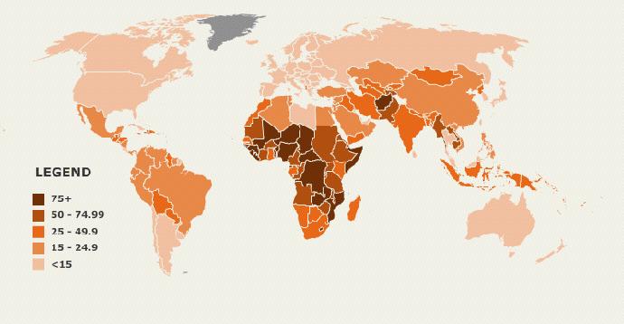 Dünyada Bebek Ölüm Hızı - 2012 Population
