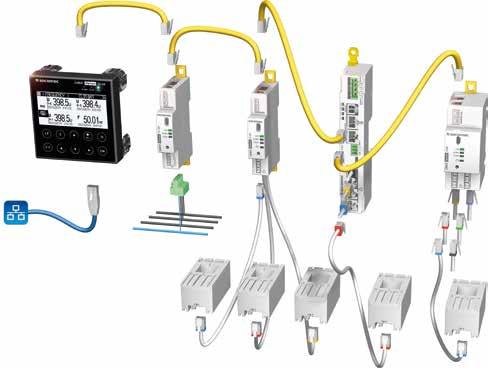 DIRIS Digiware Elektrik tesisatlarında köklü değişiklikler yapan enerji ölçüm ve izleme sistemi 1 ekran 1 gerilim ölçüm modülü Akım ölçüm modülleriakım sensörleri Socomec'e özel, patent başvurusu