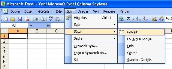 Cursor artı işareti biçimine gelince farenin sol tuşuna basılır ve