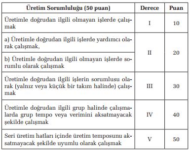 Puan Yöntemi Uygulama Örneği Sorumluluk