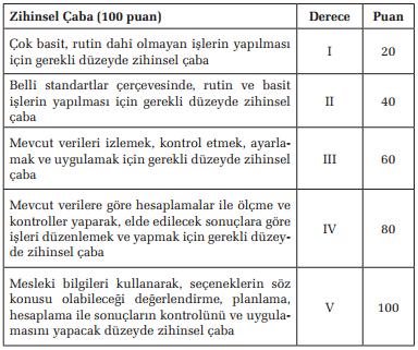 Puan Yöntemi Uygulama Örneği Çaba