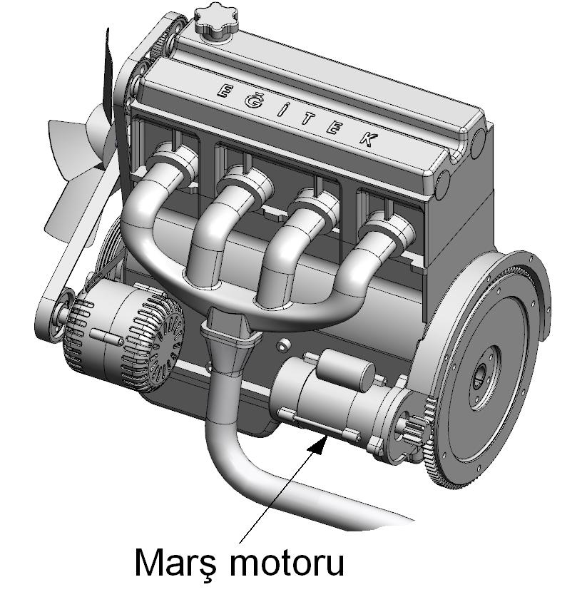 5. GRUP MOTOR ve ARAÇ TEKNİĞİ BİLGİSİ Y 3. Aşağıdakilerden hangisi yakıt enjeksiyon sisteminin parçasıdır? A) Buji B) Karter C) Distribütör D) Enjektör 8. Şekilde soru işareti (?