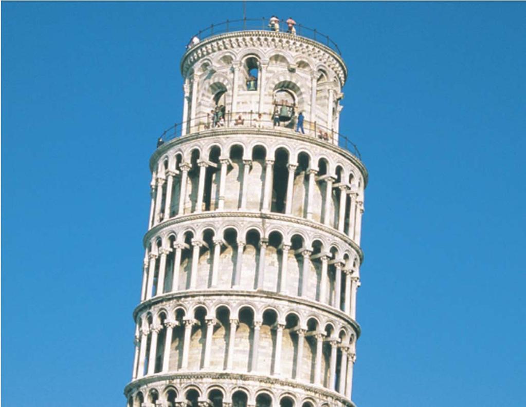 İtalya da eğik Pisa kulesi.