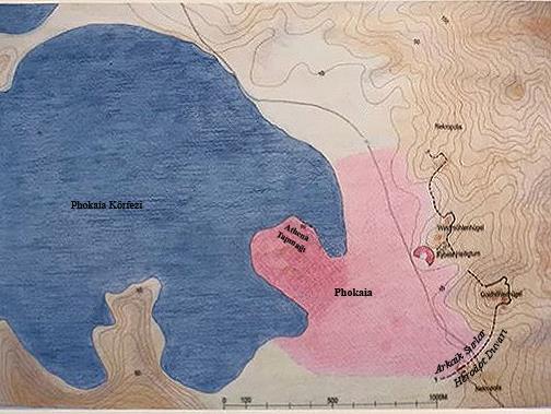 Yüzyıla Kadar Eski Smyrna ve Çevresinin Taslak Planı (Cook 1958/1959, Levha