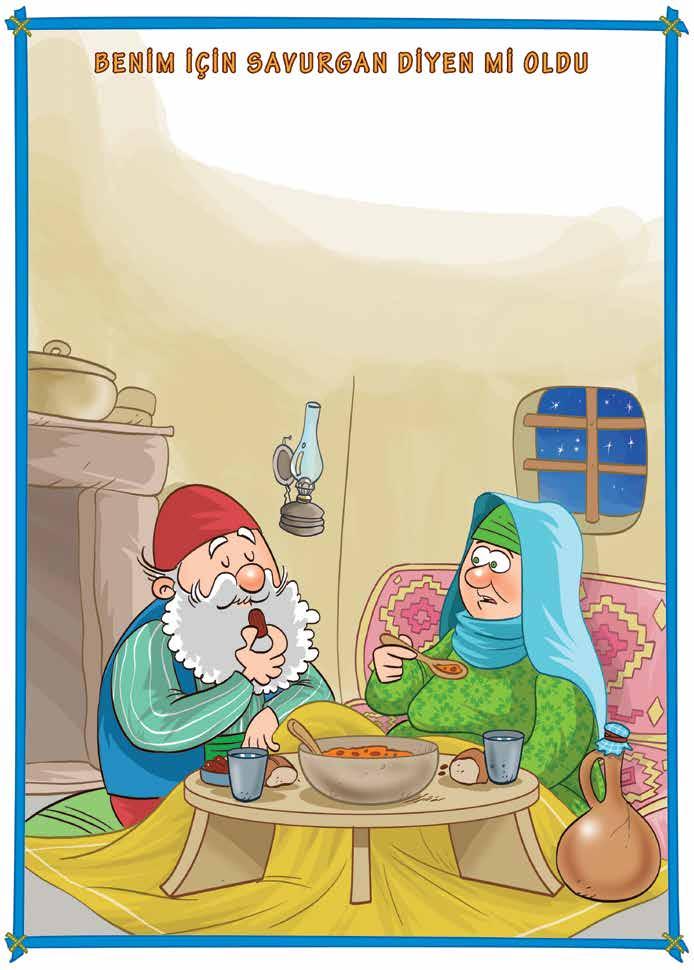 Bir gün Nasreddin Hoca hurma yerken karısı bakmış çekirdekleri çıkarmıyor. "Efendi! Hurmanın çekirdeğini çıkarmadan mı yiyorsun?" diye sormuş. "Niye çıkarayım!" demiş Hoca.