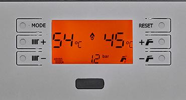 Boyutlar & Bağlantılar 1 4 2 5 3 6 725 mm 1. Kazan Yaz/Kış/Kapalı/Bekleme konumları arasında geçiş yapmak için konum değiştirme butonu. 2. Kalorifer sıcaklık artırma butonu 3.