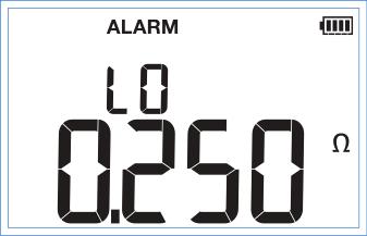 Earth Ground Clamp Kurulum Alarm Eşiği Alarm modundayken ölçüm, ayarlanan eşiğin dışında kalırsa ekranda ALARM bilgisi görünür ve sesli uyarı verilir.