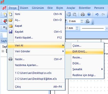 2.12. Projeye Çizim Dosyalarını Eklemek E3.